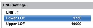 TOSHIBA W4333 - To select the LNB Settings: - 1