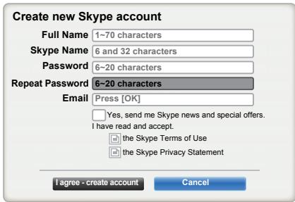 TOSHIBA W4333 - To create a new account: - 2