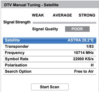 TOSHIBA W4333 - Manual Tuning for DVB-S - 1