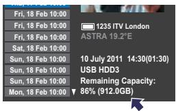 Fri, 18 Feb 10:00 Fri, 18 Feb 10:00 Sat, 18 Feb 10:00 Sun, 18 Feb 10:00 Sun, 18 Feb 10:00 Mon, 18 Feb 10:00 1235 ITV London ASTRA 19.2°E 10 July 2011 14:30(01:30) USB HDD3 Remaining Capacity: 86% (912.0GB)