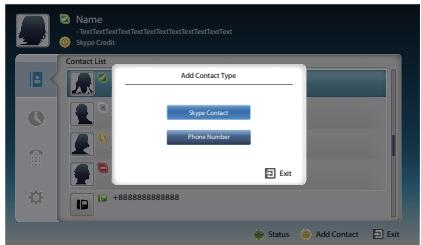 Name -TextTextTextTextTextTextTextTextTextTextTextText Skype Credits Contact List Add Contact Type Skype Contact Phone Number Exit +888888888888 Status Add Contact Exit
