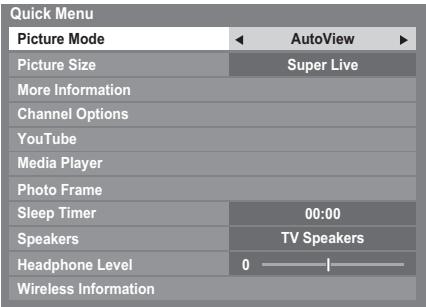 TOSHIBA ZV743 - Quick Menu - 1