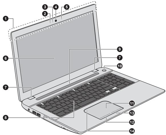 TOSHIBA C70D-A-111 - Front with the display open - 1