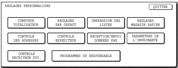 SHARP AR-M451 - Appuyez sur la touche de l'élement souhaité pour afficher son écran de réglage - 1