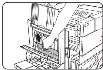 SHARP AR-M451 - Tenez le plateau de sortiependant que vous retirez le papier bloqué, comme indiqued sur les illustrations ci-dessous. - 2