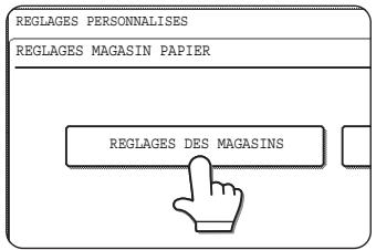 SHARP AR-M451 - Appuyez sur la touche [REGLAGES DES MAGASINS]. - 1