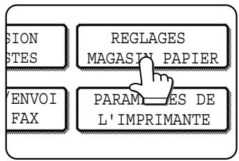 SHARP AR-M451 - Appuyez sur la touche [REGLAGES MAGASINS PAPIER]. - 1