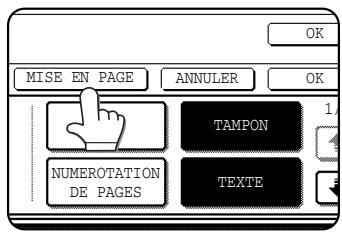 SHARP AR-M451 - Appuyez sur la touche [MISE EN PAGE] de l'écran du menu imprimer. - 1