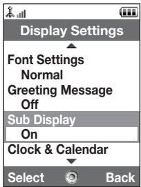 SHARP 902SH - Setting the Sub Display - 1