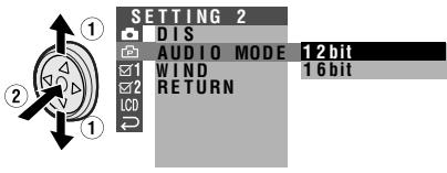 SHARP VL-Z100S - Selecting the 16-bit Audio Recording Mode - 1