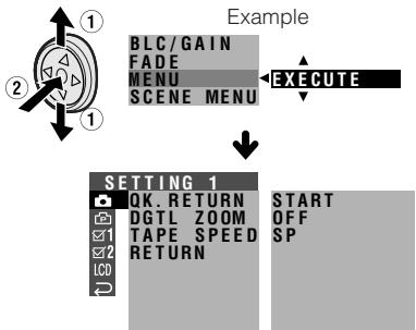 SHARP VL-Z3S - Using the Menu Screens - 2