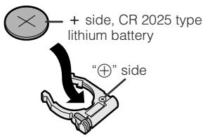 SHARP VL-Z3S - Installing the Battery to Remote Control (VL-Z5 only) - 2