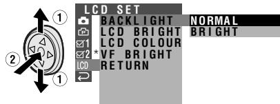 SHARP VLZ300S - Adjusting the Backlight - 1