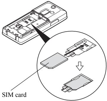 SHARP 550SH - Inserting the SIM Card and the Battery - 2