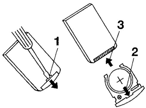 Touche de retrait de télécommande REMOTE RELEASE Insérez la télécommande par l'avant (l'extrémité plate dépourvue de logo SHARP), le panneau à touches tourné vers l'extérieur.