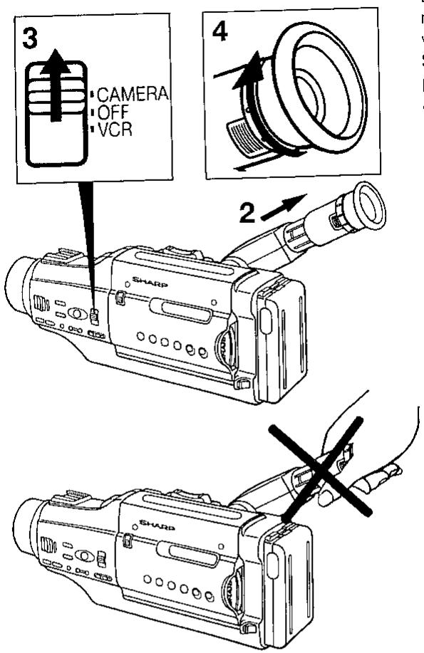 3 CAMERA OFF VCR 4 2 SHARP SHARP