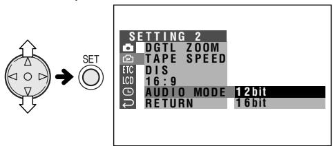 SHARP VL-NZ50S - Selecting the 16-bit Audio Recording Mode - 1