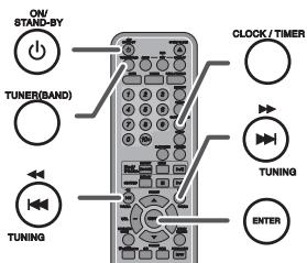 ON/ STAND-BY TUNER(BAND) TUNING CLOCK / TIMER TUNING ENTER