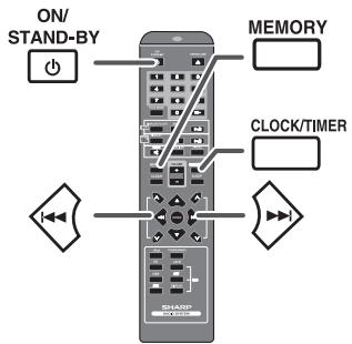 SHARP XL-DH10NH - Setting the clock (Remote control only) - 1