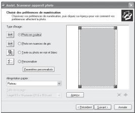 Assist: Scanner appear at photo Choose the preferences of mantsuration Choose this preference of mantsuration, plus clips out Asper pour not comment this previously effecting the photo. Type (image): ● Photo on printout ○ Chips on ruancoue de gris ○ Texte ou photo on noir et blanc ○ Environnement ■ Descriptive personnel Alligatorie papier: Plumeau Access to your Legal 0.5 x 14 pages (20 x 36.6 cm) Cancel Surge Avale