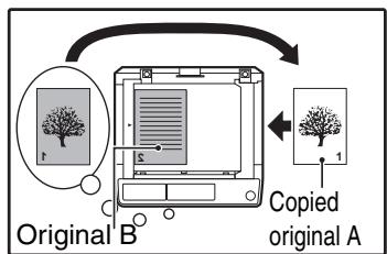 SHARP AR-5620D - Turn the copy of original A over, and without changing the position of the edge closest to you, insert it in the bypass tray. - 1