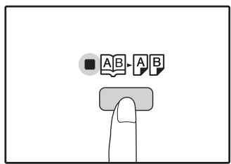 SHARP AR-5620D - Press the [DUAL PAGE COPY] key (AB-AB) and make sure that the DUAL PAGE COPY indicator (AB-AB) is lit. - 1