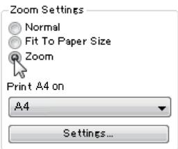 SHARP AR-5620D - Select "Zoom" and click the "Settings" button. - 1