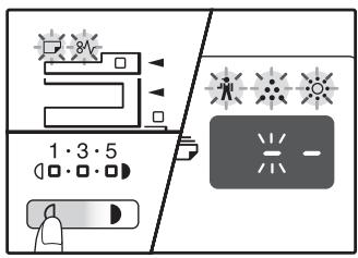 SHARP AR-5620D - Hold down the [Light] key (□) until the alarm indicators (x, , , , □, 8v) blink. - 1