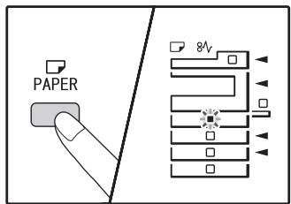 SHARP AR-5620D - If the machine has two or more paper trays, use the [PAPER SELECT] key (PAPER) to select the paper tray for which you wish to change the paper size setting. - 1