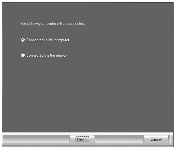 SHARP AR-5620D - Select "Connected to this computer" and click the "Next" button. - 1
