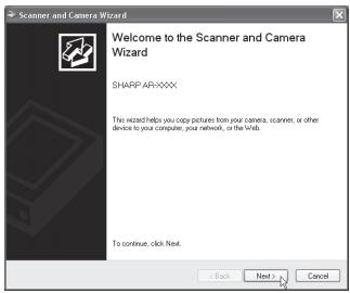 SHARP AR-5620D - SCANNING FROM THE "Scanner and Camera Wizard" (Windows XP) - 2