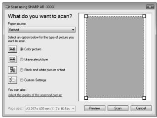 SHARP AR-5620D - Select the paper source and picture type, and click the "Preview" button. - 1