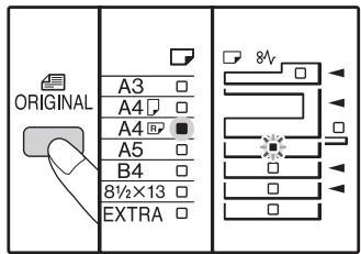 SHARP AR-5620D - Press the [ORIGINAL] key (original) and select the original size. - 1