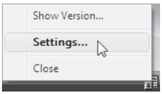 SHARP AR-5620D - Right-click the Button Manager icon (园) on the task bar, and select "Settings" from the pop-up menu. - 1