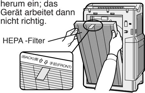 SHARP KC-6400E - HEPA-Filter in das Hauptgerät einsetzen. - 1
