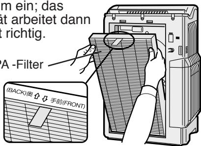 SHARP KC-6500E - HEPA-Filter in das Hauptgerät einsetzen. - 1