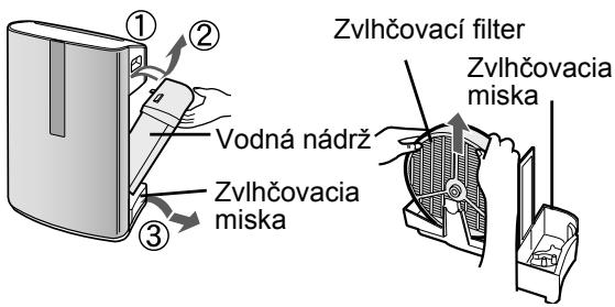 SHARP KC-840E - Vyberte vodnú nádrž a zvlhčovaciu misku. - 1