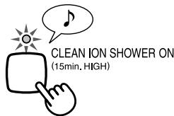SHARP KC-840E - Druk op de programmaknop CLEAN ION SHOWER op de display om dit programma te selecteren. - 1