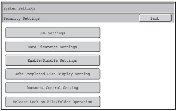 SHARP MX-FRX9U - Security Settings - 1