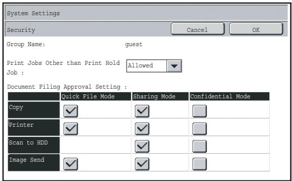 SHARP MX-FRX9U - Authority group registration screen - 1