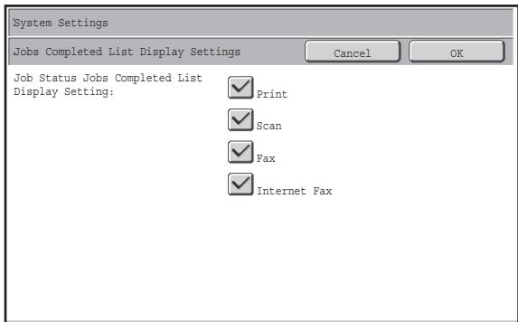 SHARP MX-FRX9U - Jobs Completed List Display Setting - 1