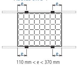 110 mm < e < 370 mm