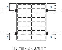 s s s 110 mm < s < 370 mm