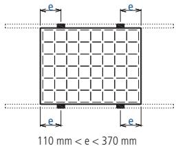 110 mm < e < 370 mm