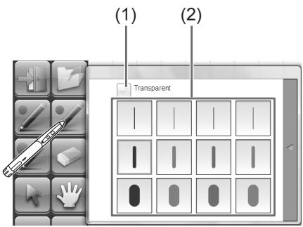 SHARP PN-L601B - Ändern der Farbe und der Dicke von Touch-Pen - 1