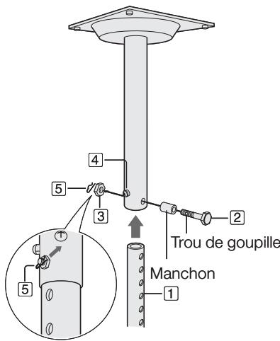 SHARP XG-SV100W - Attachez la barre de réglage de la hauteur au plafonnier. - 1