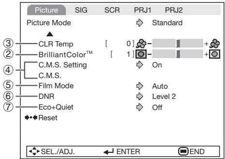 SHARP XR-50S - Picture Adjustment ("Picture" Menu) - 2