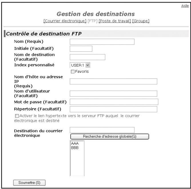 SHARP AR-M317 - Entre les informations de destination. - 1