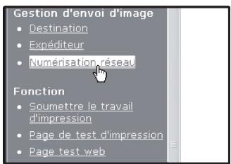 SHARP AR-M317 - Cliquez sur "numérisation réseau" dans le cadre de menu. - 1