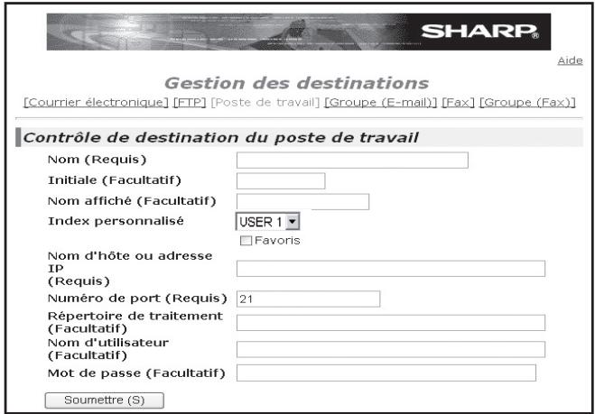 SHARP AR-M317 - Stockage de destination pour la fonction numériser vers un poste de travail - 1